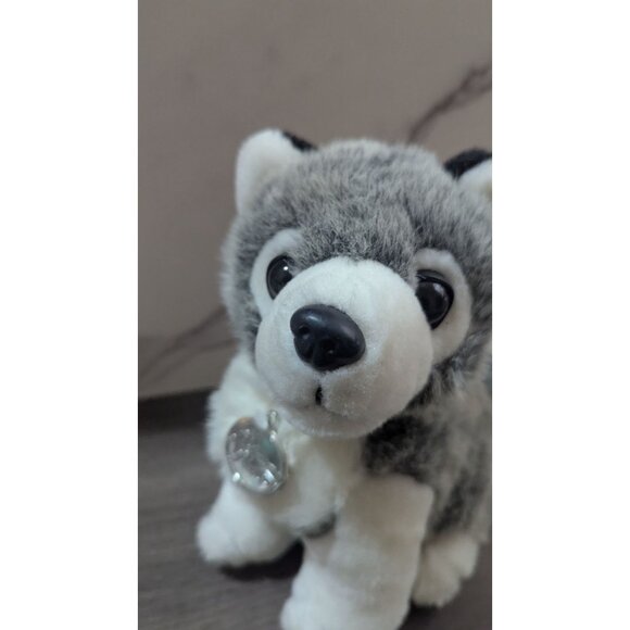 Plush Husky Dog Toy By TB Toy Trading Co 9" Gray & White Stuffed Animal - Picture 10 of 11